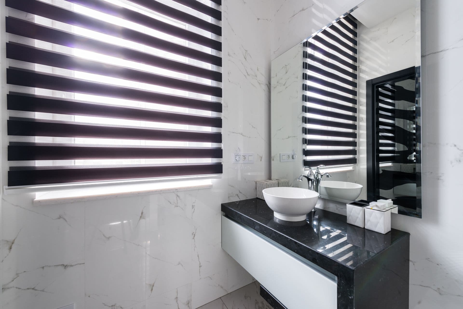 Featured tiling project — high-end marble bathroom
